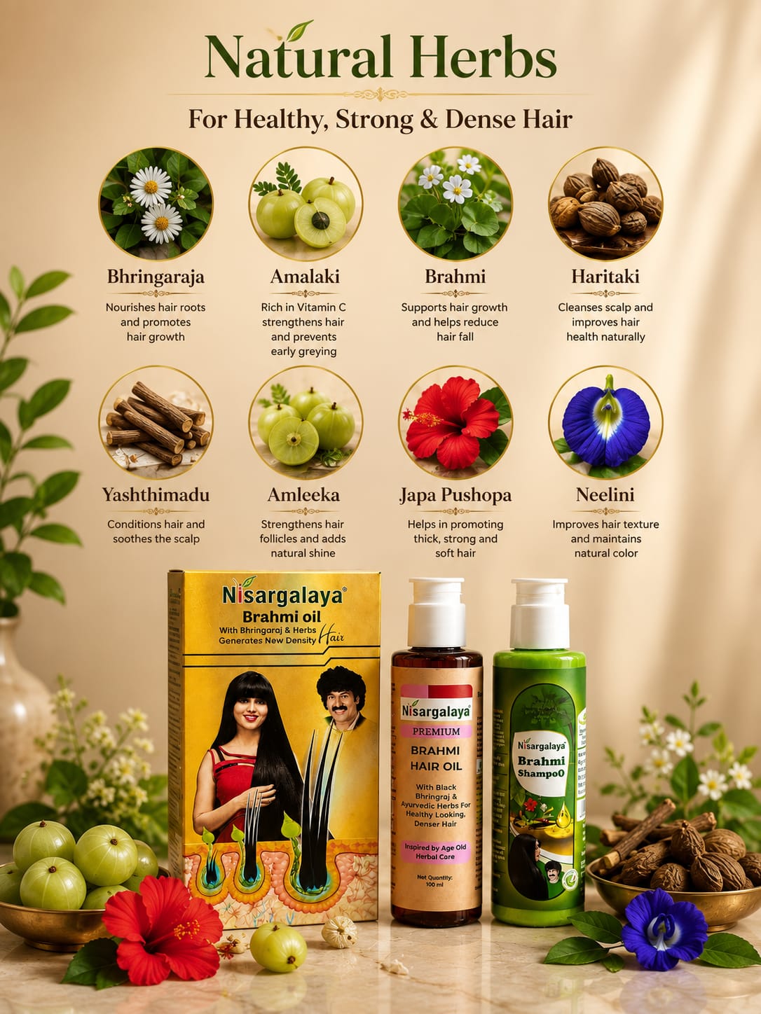 Nisargalaya Brahmi Hair Oil – Nourish & Strengthen