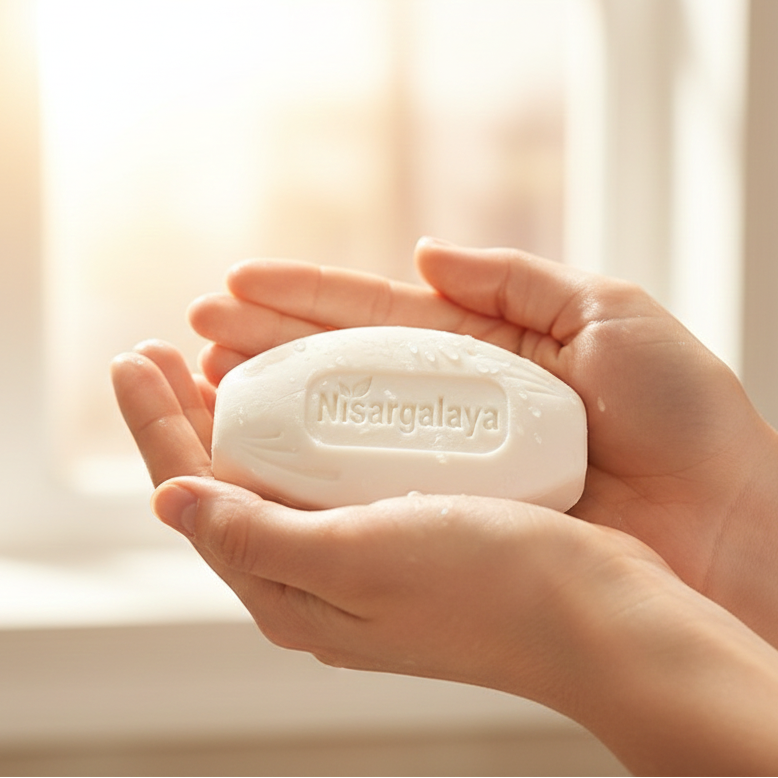 Nisargalaya Milk Beauty Soap - Ayurvedic Skin Brightening & Moisturizing Bar