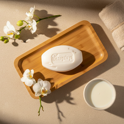 Nisargalaya Milk Beauty Soap - Ayurvedic Skin Brightening & Moisturizing Bar