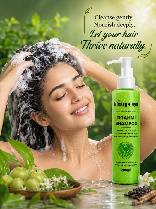 Nisragalaya Brahmi Hair Shampoo | Ayurvedic Proprietary Formula for Strong, Healthy & Shiny Hair