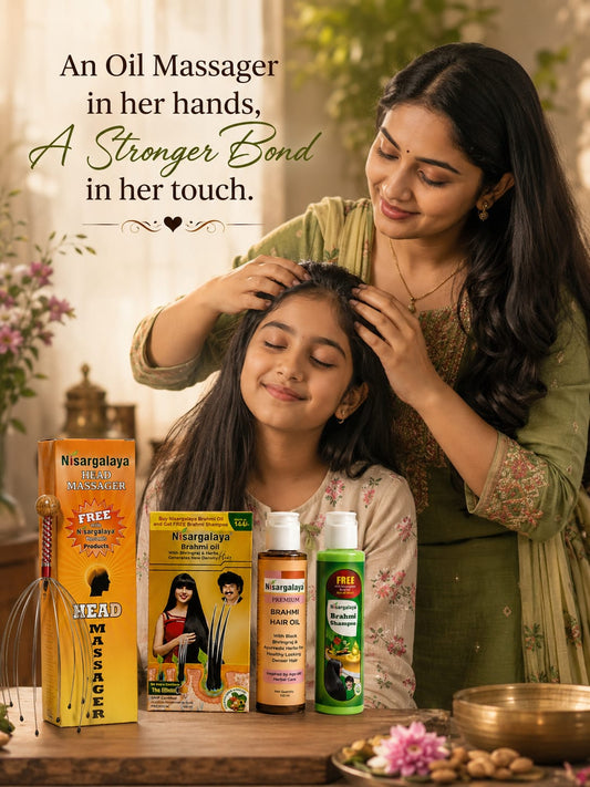 Nisargalaya  Brahmi Hair Oil + Head Massager