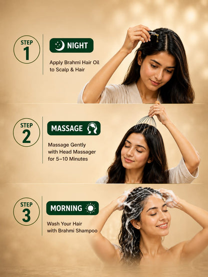 Nisargalaya  Brahmi Hair Oil + Head Massager