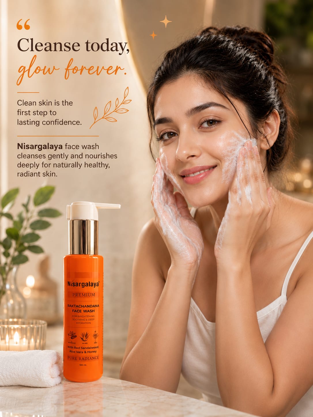 Nisargalaya Red Sandalwood Face Wash – Glow & Cleanse
