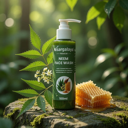 Nisargalaya Neem Face Wash | Ayurvedic Proprietary Formula for Deep Cleansing, Clear & Naturally Glowing Skin