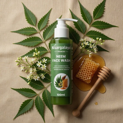 Nisargalaya Neem Face Wash | Ayurvedic Proprietary Formula for Deep Cleansing, Clear & Naturally Glowing Skin