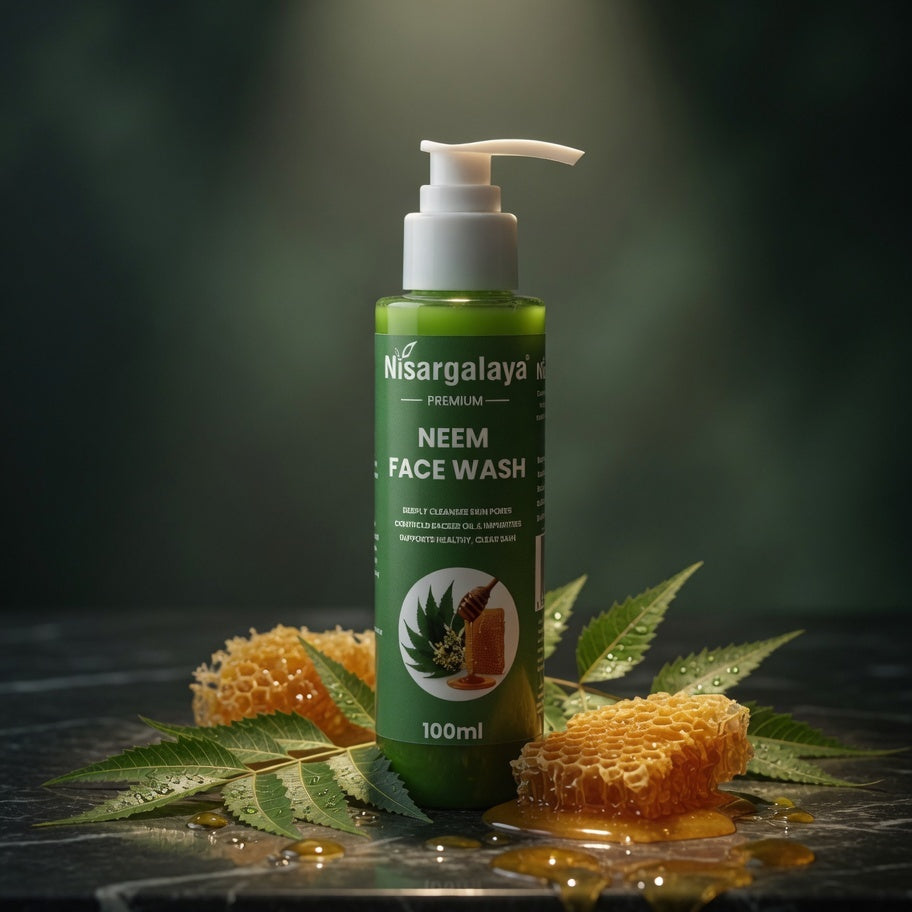 Nisargalaya Neem Face Wash | Ayurvedic Proprietary Formula for Deep Cleansing, Clear & Naturally Glowing Skin