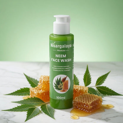 Nisargalaya Neem Face Wash | Ayurvedic Proprietary Formula for Deep Cleansing, Clear & Naturally Glowing Skin