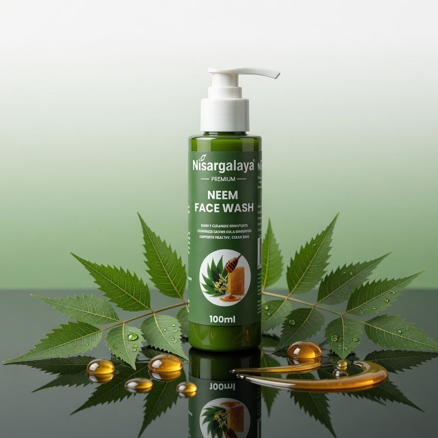 Nisargalaya Neem Face Wash | Ayurvedic Proprietary Formula for Deep Cleansing, Clear & Naturally Glowing Skin